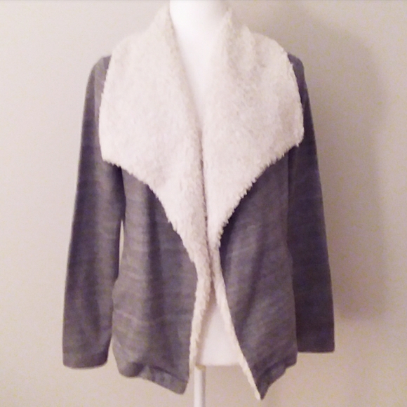 LOFT Jackets & Blazers - 4/$20 Loft Shearling Grey Sweater Waterfall Jacket